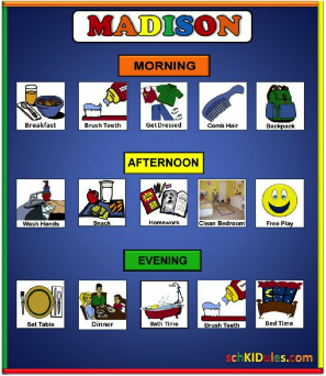 Kids Toddler Preschool Autism Anxiety Visual Schedule 14x21 Pocket Chart 